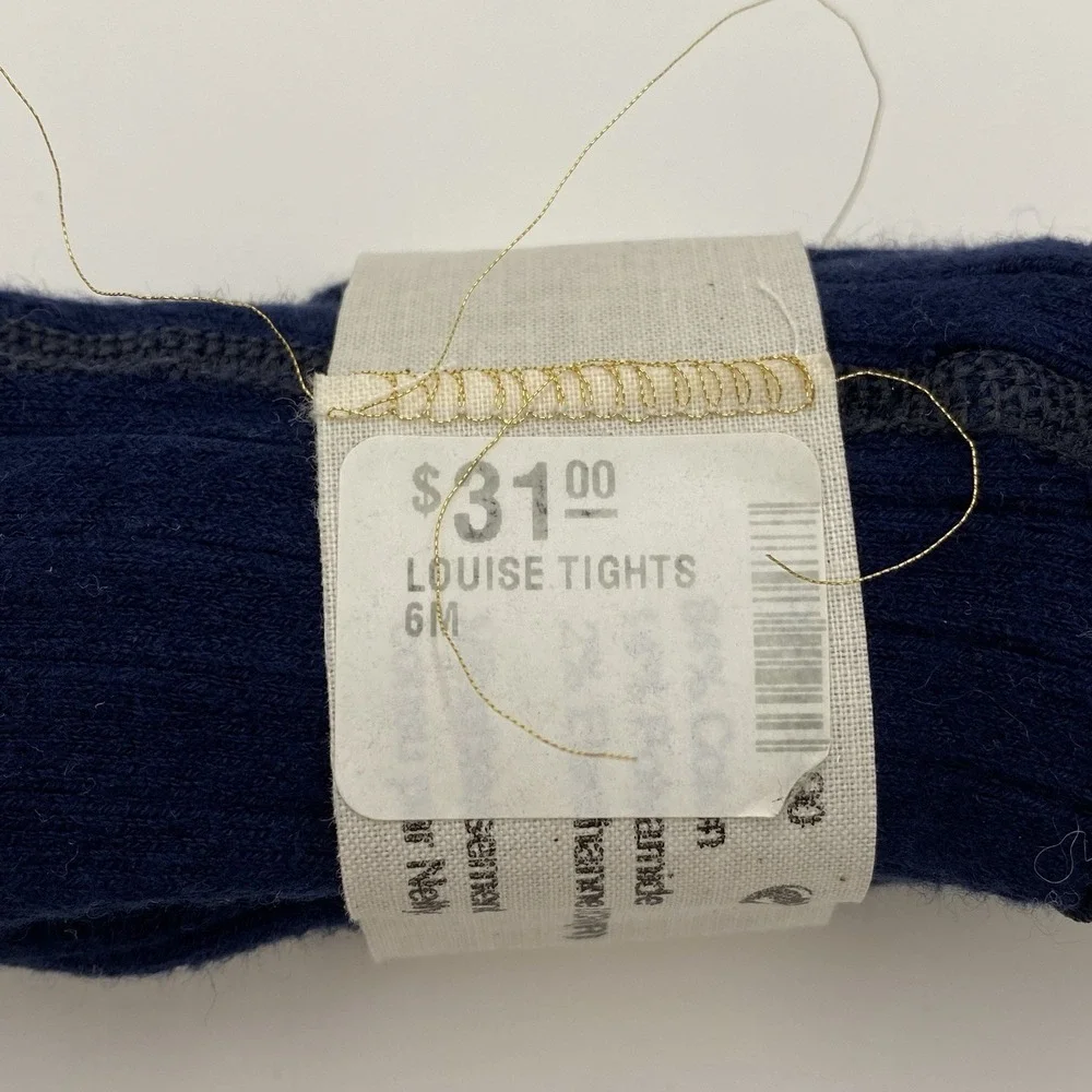 Collegien Baby‎ Girl Louise Ribbed Tights Navy Blue 6M